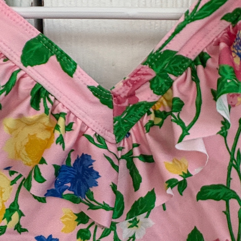 Janie And Jack Floral Ruffle Swimsuit - Picture 4 of 8